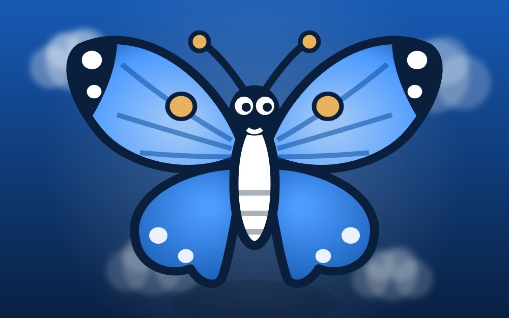 De officiële projectafbeelding van het browsergame De Blauwe Vlinder